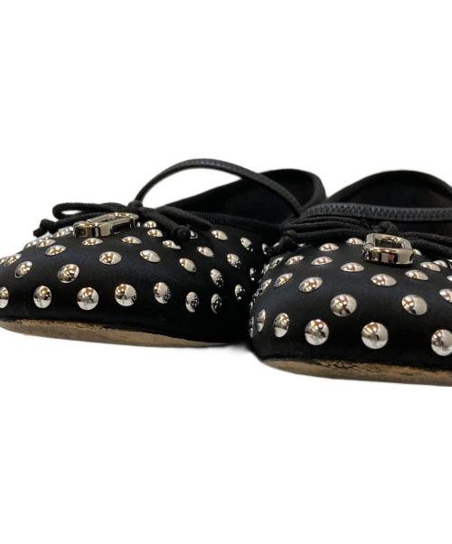 MARC JACOBS（マークジェイコブス）MARC JACOBS (マークジェイコブス) スタッズバレリーナシューズ ブラック サイズ:38の古着・服飾アイテム