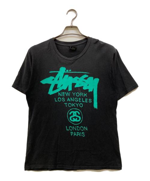 stussy（ステューシー）stussy (ステューシー) スプレーグラフィックプリントTシャツ グレー サイズ:Sの古着・服飾アイテム