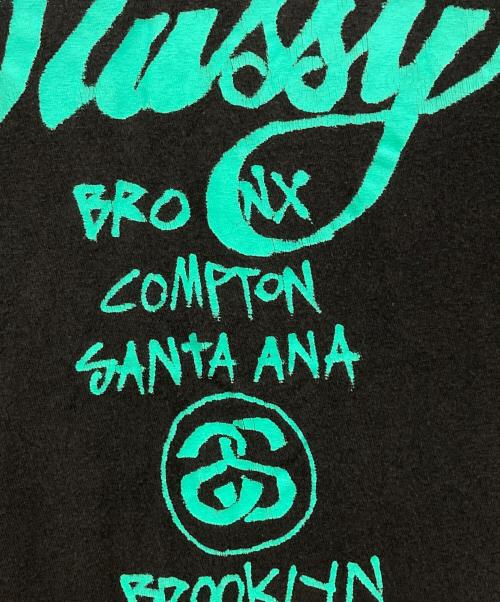 stussy（ステューシー）stussy (ステューシー) スプレーグラフィックプリントTシャツ グレー サイズ:Sの古着・服飾アイテム