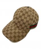 GUCCIグッチ）の古着「GGキャンバス シェリーライン バースボールキャップ」｜ベージュ