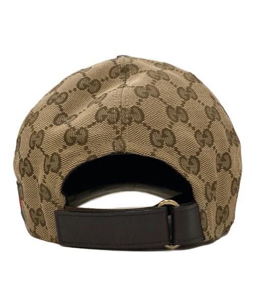 GUCCI（グッチ）GUCCI (グッチ) GGキャンバス シェリーライン バースボールキャップ ベージュ サイズ:L(59)の古着・服飾アイテム