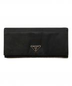 PRADAプラダ）の古着「テスートナイロン ロングウォレット」｜ブラック