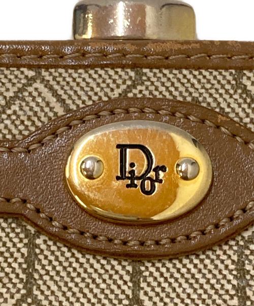 Christian Dior（クリスチャン ディオール）Christian Dior (クリスチャン ディオール) ハニカム柄ガマ口ポーチ ベージュの古着・服飾アイテム