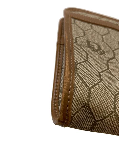 Christian Dior（クリスチャン ディオール）Christian Dior (クリスチャン ディオール) ハニカム柄ガマ口ポーチ ベージュの古着・服飾アイテム
