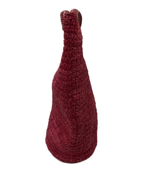 HELEN KAMINSKI（ヘレンカミンスキー）HELEN KAMINSKI (ヘレンカミンスキー) レザーハンドルラフィアバッグ レッドの古着・服飾アイテム