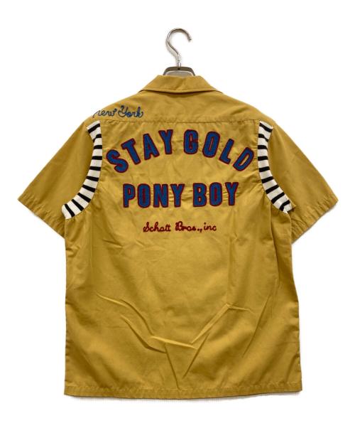 Schott（ショット）Schott (ショット) バック刺繍半袖シャツ イエロー サイズ:Ｍの古着・服飾アイテム