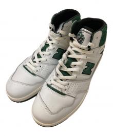 NEW BALANCE×Aime Leon Dore（ニューバランス×エメ レオン ドレ）の古着「650R ハイカットスニーカー」｜ホワイト×グリーン
