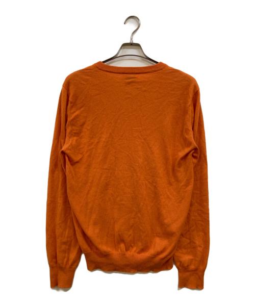 HERMES（エルメス）HERMES (エルメス) カシミヤVネックニット オレンジ サイズ:Ｍの古着・服飾アイテム