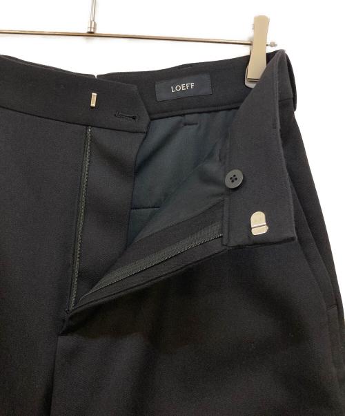 LOEFF（ロエフ）LOEFF (ロエフ) ダブルクロスボンタントラウザーパンツ ブラック サイズ:2の古着・服飾アイテム