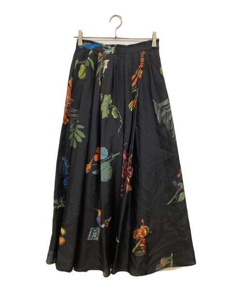 CABAN（キャバン）CABAN (キャバン) BIRD SINGING シルク フレアスカート ブラック サイズ:Sの古着・服飾アイテム