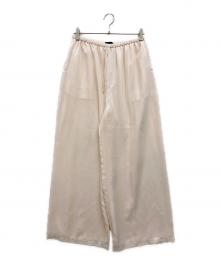 DRAWER（ドゥロワー）の古着「Satin Gather PANTS」｜ピンク