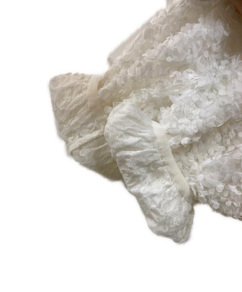 ESTNATION（エストネーション）ESTNATION (エストネーション) シアー フラワーバルーン ブルゾン ホワイト サイズ:Fの古着・服飾アイテム