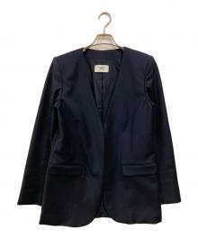 THIRD MAGAZINE（サードマガジン）の古着「ノーカラージャケット」｜ネイビー