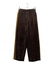 ASTRAET（アストラット）の古着「キュプラ ツイル ソクショウ ワイドパンツ」｜ブラウン