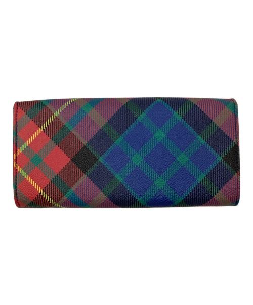 Vivienne Westwood（ヴィヴィアンウエストウッド）Vivienne Westwood (ヴィヴィアンウエストウッド) マックアンディタータンチェック オーブ ロングウォレット レッド×ブルーの古着・服飾アイテム