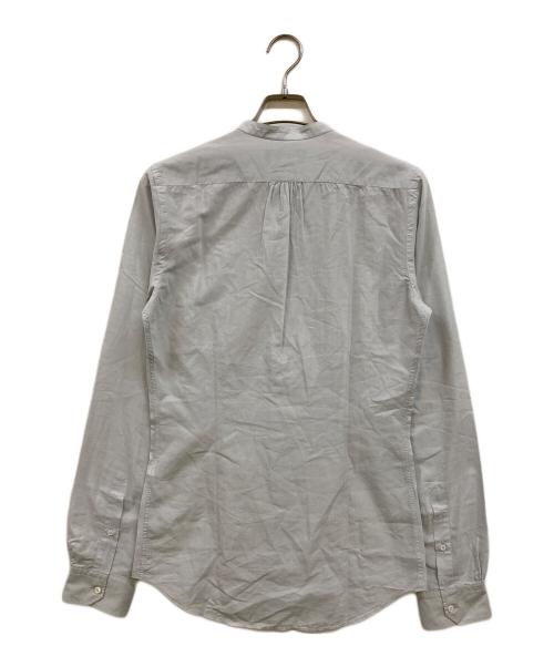 GUCCI（グッチ）GUCCI (グッチ) バンドカラー プリーツ シルクシャツ ブルー サイズ:38の古着・服飾アイテム