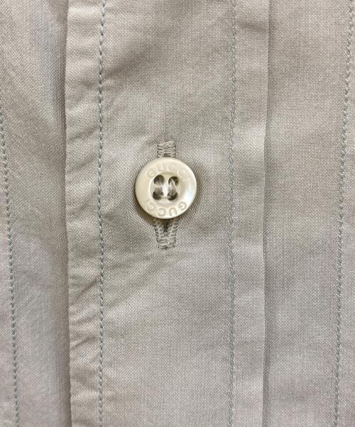 GUCCI（グッチ）GUCCI (グッチ) バンドカラー プリーツ シルクシャツ ブルー サイズ:38の古着・服飾アイテム