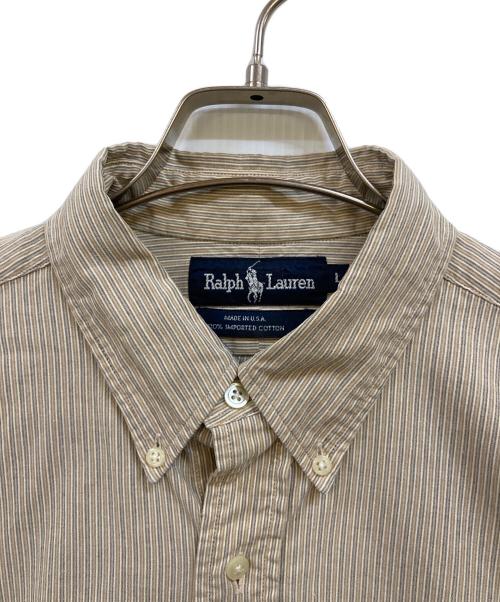 RALPH LAUREN（ラルフローレン）RALPH LAUREN (ラルフローレン) ストライプBDシャツ ベージュ サイズ:Ｌの古着・服飾アイテム