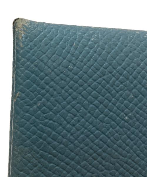 HERMES（エルメス）HERMES (エルメス) CALVI カルヴィ レザーカードケース ブルーの古着・服飾アイテム