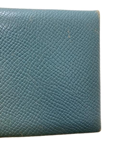 HERMES（エルメス）HERMES (エルメス) CALVI カルヴィ レザーカードケース ブルーの古着・服飾アイテム