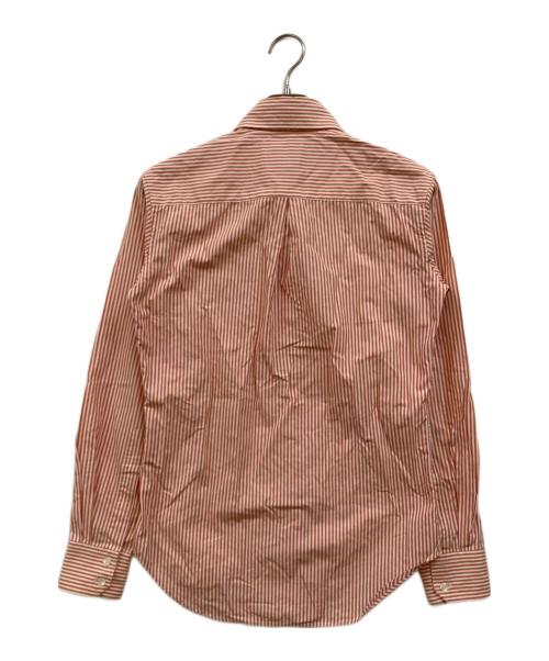 Vivienne Westwood man（ヴィヴィアン ウェストウッド マン）Vivienne Westwood man (ヴィヴィアン ウェストウッド マン) オーブワンポイント刺繍 ストライプシャツ オレンジ サイズ:44の古着・服飾アイテム