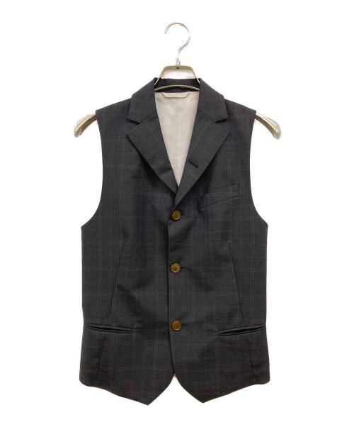 Vivienne Westwood man（ヴィヴィアン ウェストウッド マン）Vivienne Westwood man (ヴィヴィアン ウェストウッド マン) インサイドアウト オーブ 総柄ジレ グレー サイズ:46の古着・服飾アイテム