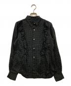 COMME des GARCONS COMME des GARCONSコムデギャルソン コムデギャルソン）の古着「ドットフリルシャツ」｜ブラック