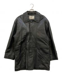 PIERRE BALMAIN（ピエール バルマン）の古着「レザーカーコート」｜ブラック
