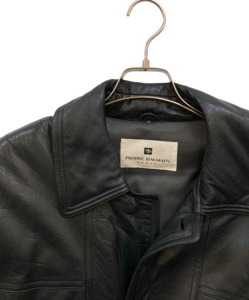 PIERRE BALMAIN（ピエール バルマン）PIERRE BALMAIN (ピエール バルマン) レザーカーコート ブラック サイズ:Ｍの古着・服飾アイテム