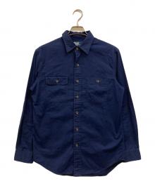 POLO RALPH LAUREN（ポロ・ラルフローレン）の古着「elbow patch military shirt」｜ネイビー