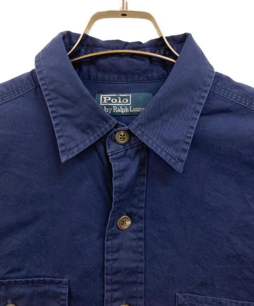 POLO RALPH LAUREN（ポロ・ラルフローレン）POLO RALPH LAUREN (ポロ・ラルフローレン) elbow patch military shirt ネイビー サイズ:Ｍの古着・服飾アイテム