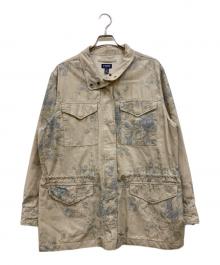 CHAPS（チャップス）の古着「フローラルパターン M-65型 カバーオール」｜ベージュ