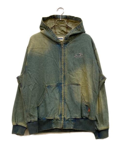 9090（9090）9090 (ナインティナインティ) Heisei Logo Denim Zip Hoodie インディゴ サイズ:XLの古着・服飾アイテム