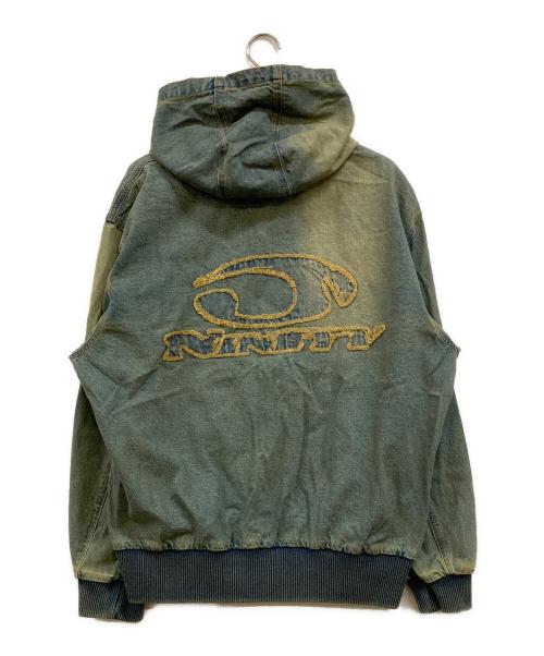 9090（9090）9090 (ナインティナインティ) Heisei Logo Denim Zip Hoodie インディゴ サイズ:XLの古着・服飾アイテム