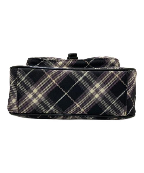 BURBERRY BLUE LABEL（バーバリー ブルー レーベル）BURBERRY BLUE LABEL (バーバリー ブルー レーベル) チェックパターン ショルダーバッグ ブラック×パープルの古着・服飾アイテム