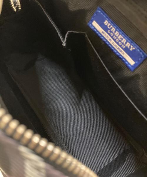 BURBERRY BLUE LABEL（バーバリー ブルー レーベル）BURBERRY BLUE LABEL (バーバリー ブルー レーベル) チェックパターン ショルダーバッグ ブラック×パープルの古着・服飾アイテム