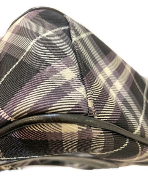 BURBERRY BLUE LABEL（バーバリー ブルー レーベル）BURBERRY BLUE LABEL (バーバリー ブルー レーベル) チェックパターン ショルダーバッグ ブラック×パープルの古着・服飾アイテム