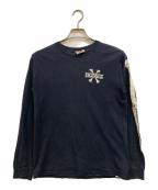 powell peraltaパウエルペラルタ）の古着「ボーンプリント ロングスリーブカットソー」｜ブラック