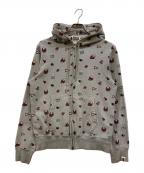 A BATHING APEアベイシングエイプ）の古着「football Milo monogram BAPE full zip hoodie」｜グレー