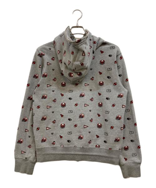 A BATHING APE（アベイシングエイプ）A BATHING APE (アベイシングエイプ) football Milo monogram BAPE full zip hoodie グレー サイズ:Ｍの古着・服飾アイテム