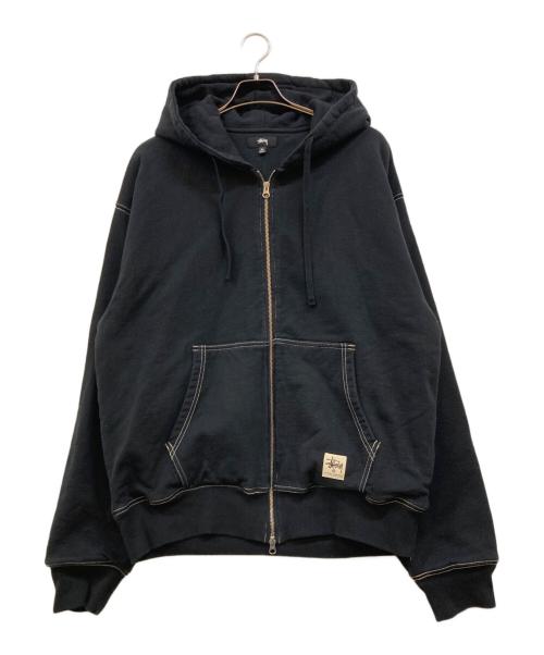 stussy（ステューシー）stussy (ステューシー) DOUBLE FACE LABEL ZIP HOODIE ブラック サイズ:XLの古着・服飾アイテム