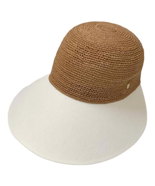 HELEN KAMINSKI（ヘレンカミンスキー）HELEN KAMINSKI (ヘレンカミンスキー) BLAISE つば付ラフィアハット ベージュ×ホワイト サイズ:ONE SIZEの古着・服飾アイテム