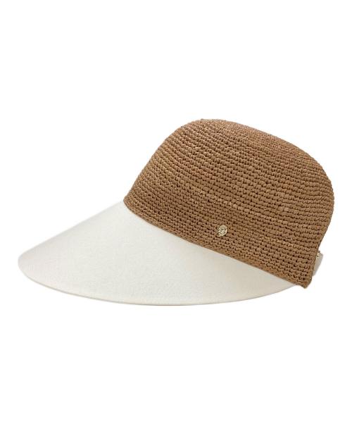 HELEN KAMINSKI（ヘレンカミンスキー）HELEN KAMINSKI (ヘレンカミンスキー) BLAISE つば付ラフィアハット ベージュ×ホワイト サイズ:ONE SIZEの古着・服飾アイテム