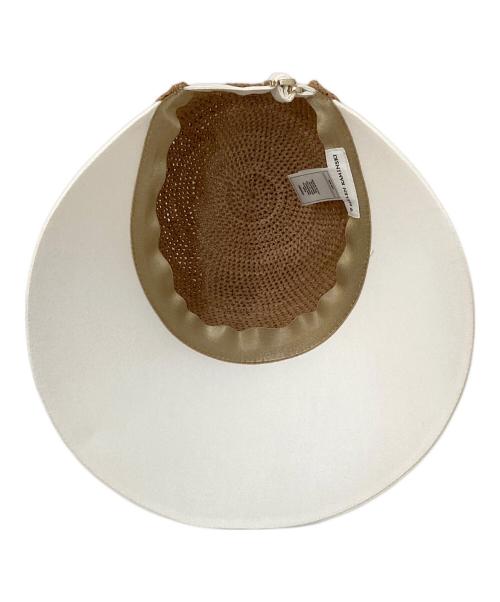 HELEN KAMINSKI（ヘレンカミンスキー）HELEN KAMINSKI (ヘレンカミンスキー) BLAISE つば付ラフィアハット ベージュ×ホワイト サイズ:ONE SIZEの古着・服飾アイテム