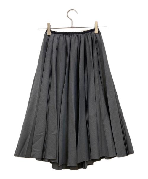 N°21（ヌメロヴェントゥーノ）N°21 (ヌメロヴェントゥーノ) ウールプリーツスカート グレー サイズ:38の古着・服飾アイテム