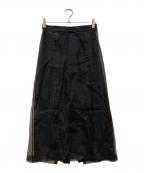 GUCCIグッチ）の古着「シルクシアースカート」｜ブラック