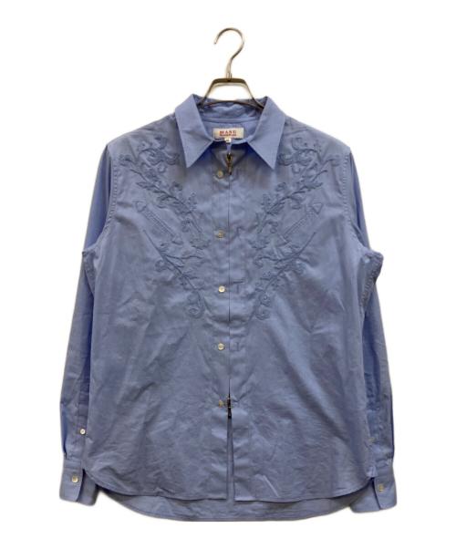 masu（エムエーエスユー）MASU (エムエーエスユー) RODEO ZIP-UP DRESS SHIRT ブルー サイズ:46の古着・服飾アイテム