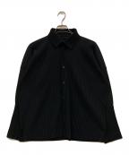 HOMME PLISSE ISSEY MIYAKEオム プリッセ イッセイ ミヤケ）の古着「MONTHLY COLORS：OCTOBER/プリーツシャツ」｜ブラック