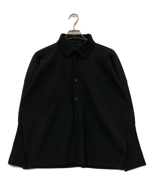 HOMME PLISSE ISSEY MIYAKE（オム プリッセ イッセイ ミヤケ）HOMME PLISSE ISSEY MIYAKE (オム プリッセ イッセイ ミヤケ) MONTHLY COLORS：OCTOBER/プリーツシャツ ブラック サイズ:2の古着・服飾アイテム