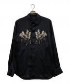 TAAKKターク）の古着「EMBROIDERY SHIRTS」｜ブラック